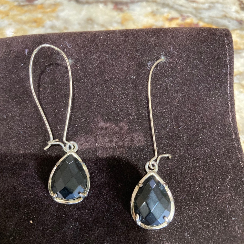 Black crystal earrings